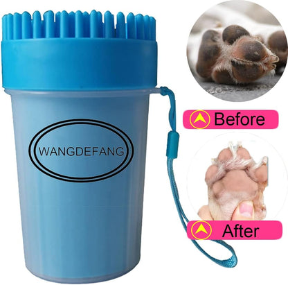 Large Breed Dog Paw Cleaner - XL Paw Washer for Dogs and Cats, Efficiently Cleans Muddy Paws (Blue)