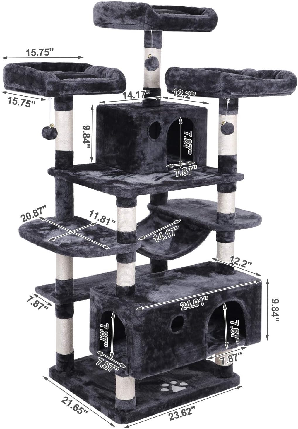 Spacious Cat Tree for Large Breeds