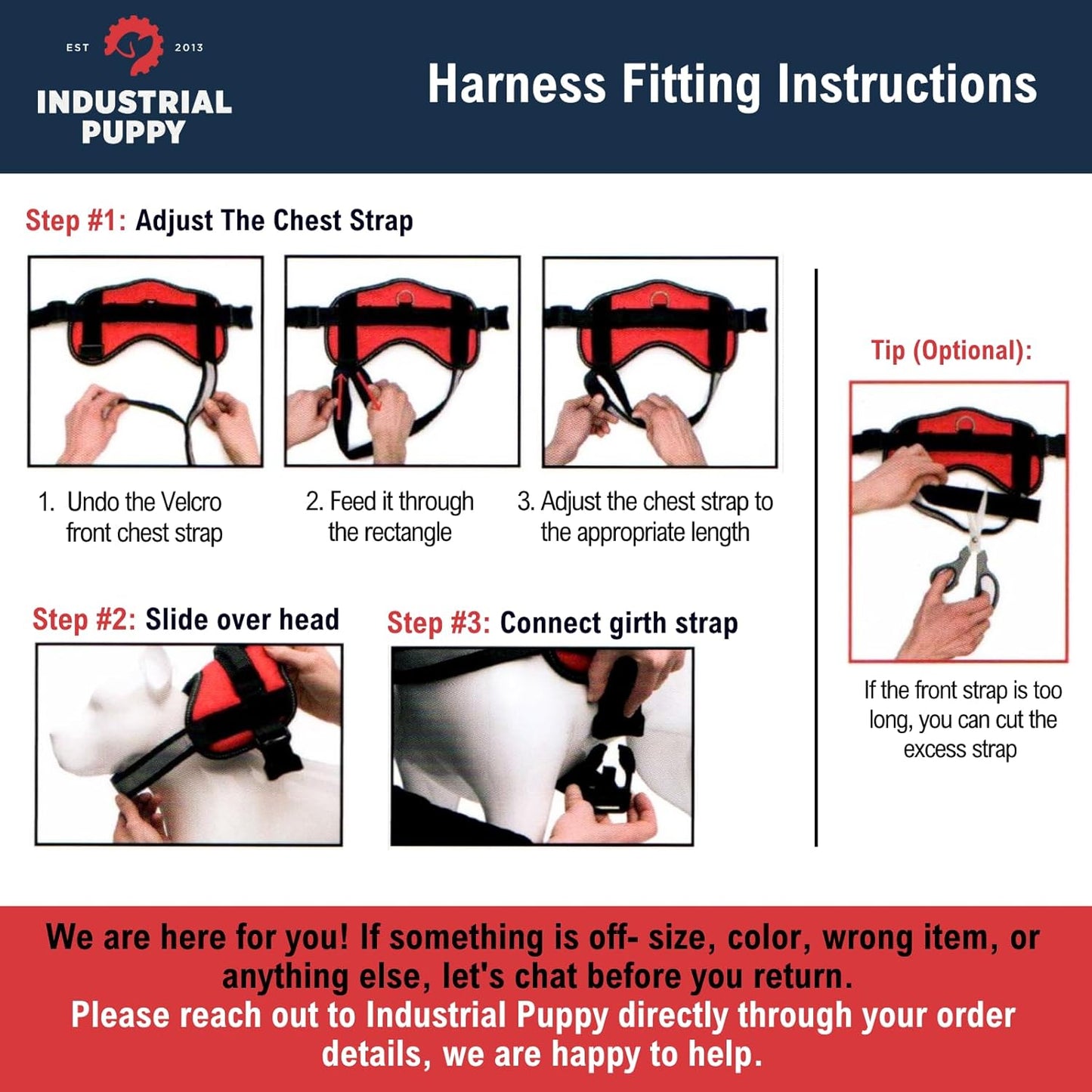Professional Service Dog Vest and Leash Set with Adjustable Hook and Loop Straps - Available in XXS to XXL - Features Reflective Patch and Comfortable Mesh Design