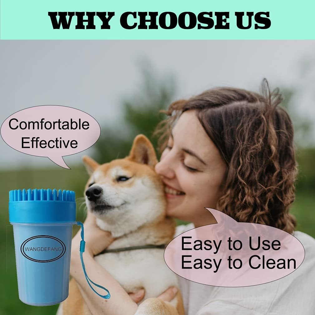 Large Breed Dog Paw Cleaner - XL Paw Washer for Dogs and Cats, Efficiently Cleans Muddy Paws (Blue)