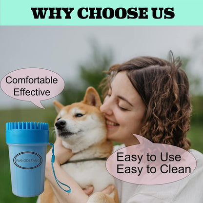 Large Breed Dog Paw Cleaner - XL Paw Washer for Dogs and Cats, Efficiently Cleans Muddy Paws (Blue)