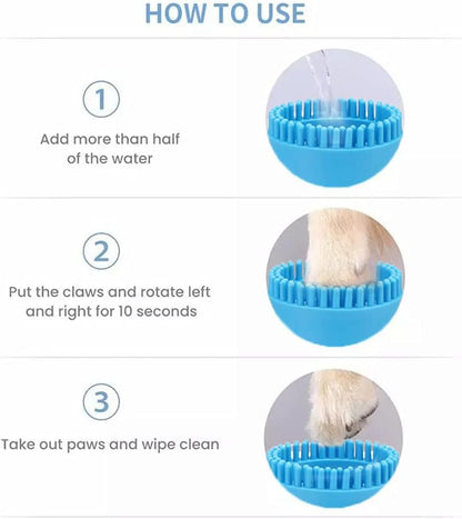 Large Breed Dog Paw Cleaner - XL Paw Washer for Dogs and Cats, Efficiently Cleans Muddy Paws (Blue)