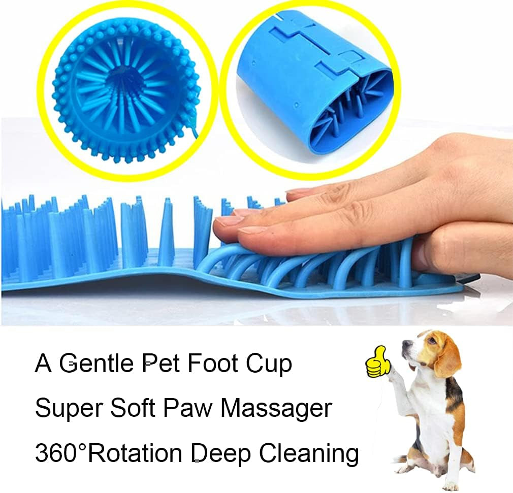 Large Breed Dog Paw Cleaner - XL Paw Washer for Dogs and Cats, Efficiently Cleans Muddy Paws (Blue)
