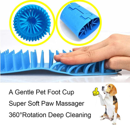Large Breed Dog Paw Cleaner - XL Paw Washer for Dogs and Cats, Efficiently Cleans Muddy Paws (Blue)