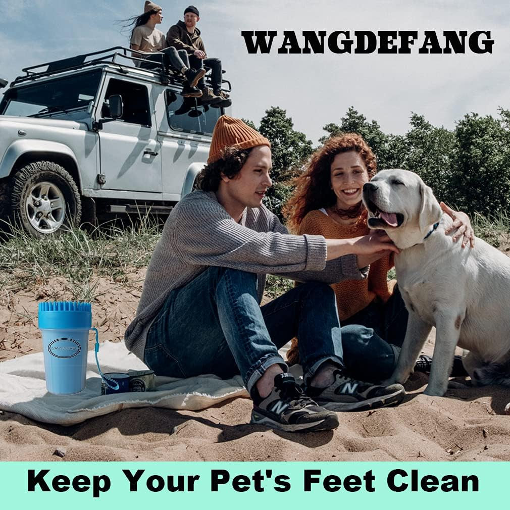 Large Breed Dog Paw Cleaner - XL Paw Washer for Dogs and Cats, Efficiently Cleans Muddy Paws (Blue)