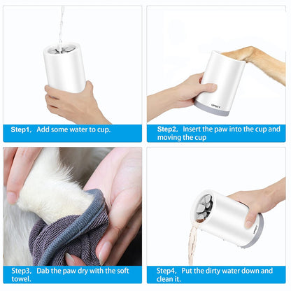 Dog Paw Cleaner and Grooming Brush - Silicone Foot Washer Cup for Medium Dogs, Prevents Water Splashing