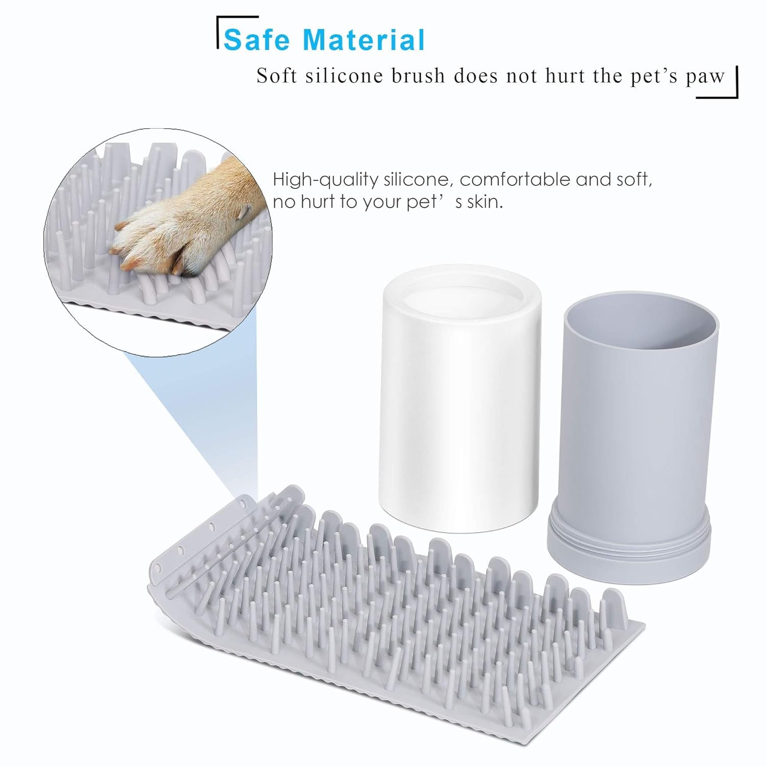 Dog Paw Cleaner and Grooming Brush - Silicone Foot Washer Cup for Medium Dogs, Prevents Water Splashing